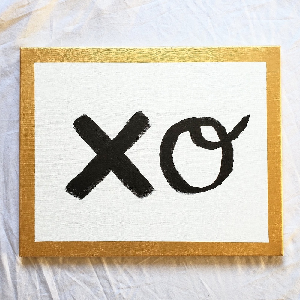 Hand-Painted XO Canvas Wall Art